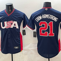 Men's USA Baseball Pete Crow-Armstrong #21 Navy 2026 World Baseball Classic Stadium Jersey