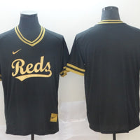 Men's Cincinnati Reds Black Replica Blank Jersey1