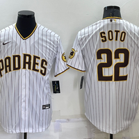 Men's San Diego Padres Juan Soto #22 White Home Replica Player Jersey1