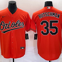 Men's Baltimore Orioles Adley Rutschman #35 Orange Replica Player Jersey1
