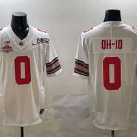 Men's Ohio State Buckeyes #0 White 2025 CFP Final National Champions Patch F.U.S.E. Jersey