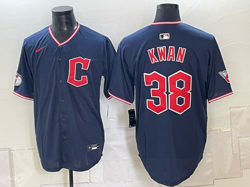 Men's Cleveland Guardians Steven Kwan #38 Navy Replica Jersey