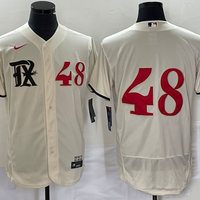Men's Texas Rangers Jacob deGrom #48 Cream 2023 City Connect Replica Player Jersey1