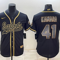 Men's New Orleans Saints Alvin Kamara #41 Black Game Player Jersey1 Joint Edition