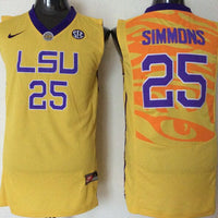 Men's LSU Tigers Ben Simmons #25 Gold Player Game Jersey