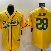 Men's Green Bay Packers AJ Dillon #28 Gold Inverted Team Game Jersey1 Joint Edition