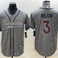 Men's Denver Broncos Russell Wilson #3 Gray Player Jersey1 Joint Edition
