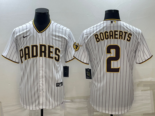 Men's San Diego Padres Xander Bogaerts #2 White Home Replica Player Jersey1