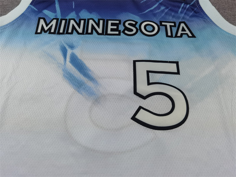 Men's Minnesota Timberwolves Anthony Edwards #5 White 2024/25 Swingman Player Jersey1 - City Edition