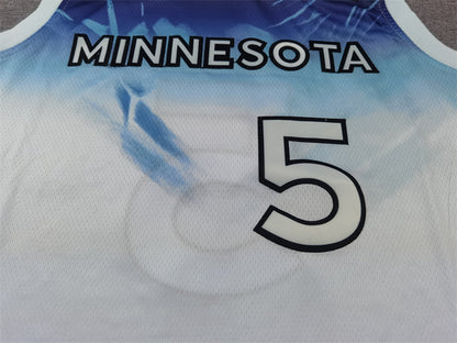 Men's Minnesota Timberwolves Anthony Edwards #5 White 2024/25 Swingman Player Jersey1 - City Edition