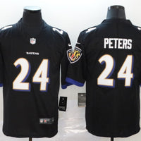 Men's Baltimore Ravens Marcus Peters #24 Black Game Jersey1