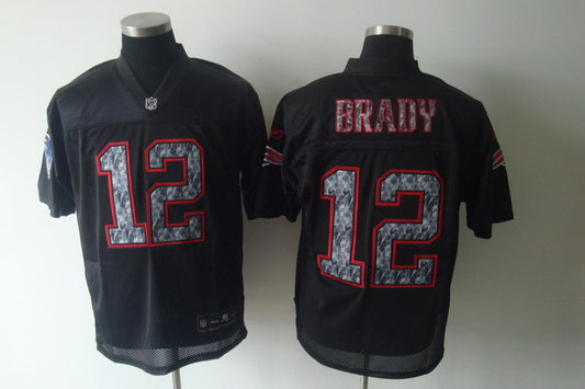 Men's New England Patriots Tom Brady #12 Black Authentic Game Jersey1