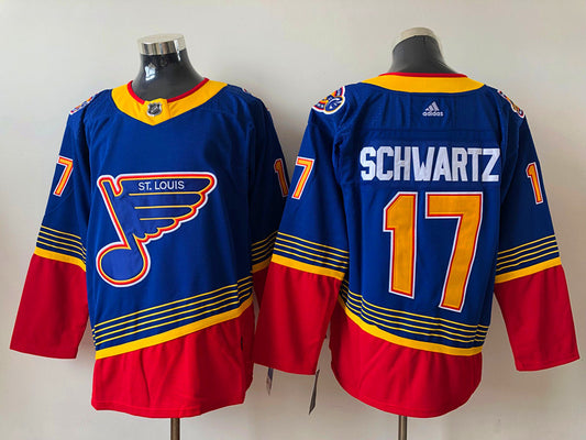 Men's St. Louis Blues Jaden Schwartz #17 Blue Breakaway Player Jersey1