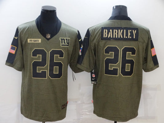 Men's New York Giants Saquon Barkley #26 Brown Player Game Jersey1