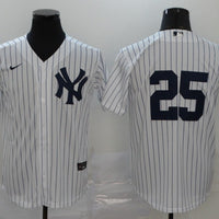 Men's New York Yankees Jason Giambi #25 White Replica Player Name Jersey1