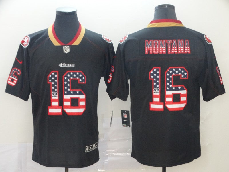Men's San Francisco 49ers Joe Montana #16 Black Stitched Game Jersey1