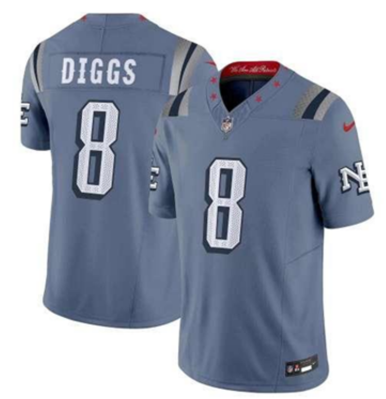 Stefon Diggs New England Patriots Storm Blue Jersey