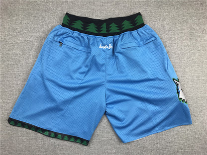 Men's Minnesota Timberwolves Light Blue Basketball Shorts1