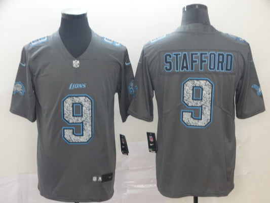Men's Detroit Lions Matthew Stafford #9 Gray Jersey1