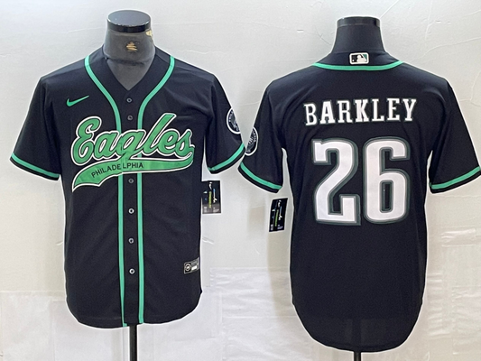 Men's Philadelphia Eagles Saquon Barkley #26 Black Player Jersey1 Joint Edition
