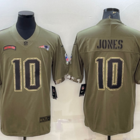 Men's New England Patriots Mac Jones #10 Olive 2022 Salute To Service Limited Jersey1