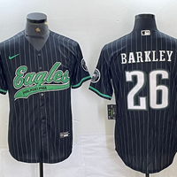 Men's Philadelphia Eagles Saquon Barkley #26 Black Team Game Jersey1 Joint Edition
