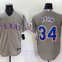 Men's Texas Rangers Nolan Ryan #34 Gray Replica Player Jersey