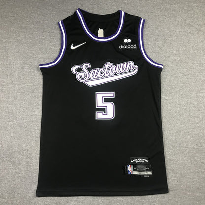 Men's Sacramento Kings De'Aaron Fox Black Fast Break Replica Jersey1 City Edition