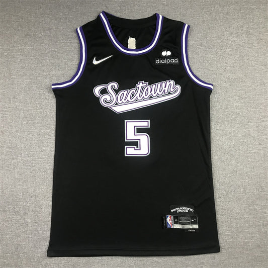 Men's Sacramento Kings De'Aaron Fox Black Fast Break Replica Jersey1 City Edition