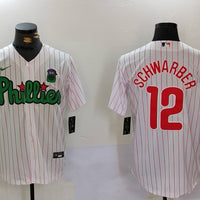 Men's Philadelphia Phillies Kyle Schwarber #12 White Limited Player Jersey1
