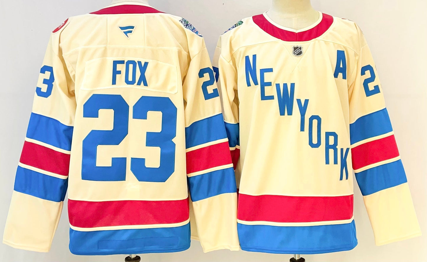 Men's New York Rangers Adam Fox #23 Beige Breakaway Player Jersey