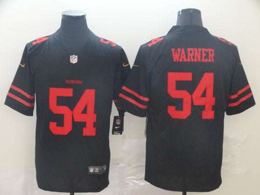 Men's San Francisco 49ers Fred Warner #54 Black Game Jersey1