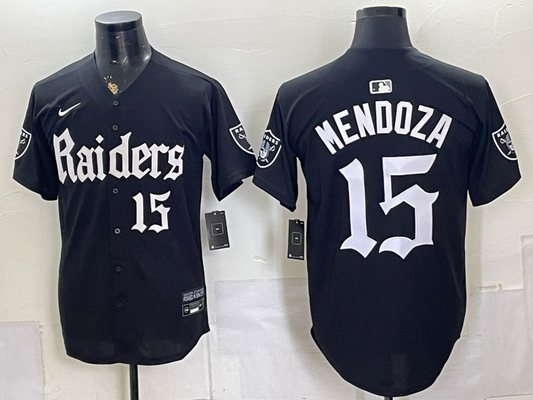 Men's Las Vegas Raiders Fernando Mendoza #15 Black Player Game Jersey