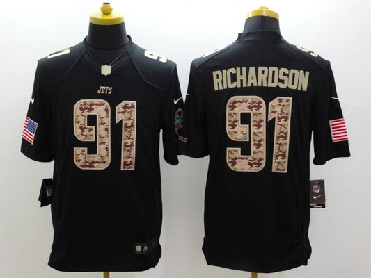 Men's New York Jets Sheldon Richardson #91 Black Game Player Jersey1