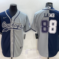 Men's Dallas Cowboys CeeDee Lamb #88 Navy/Gray Game Jersey1 Joint Edition