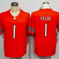 Men's Chicago Bears Justin Fields #1 Orange Player Game Jersey1