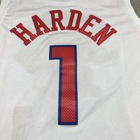 Men's Philadelphia 76ers James Harden #1 White 2022/23 Swingman Jersey1 - City Edition