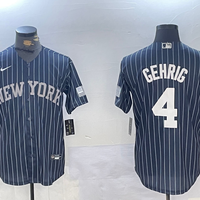Men's New York Yankees Lou Gehrig #4 Navy Replica Player Jersey1