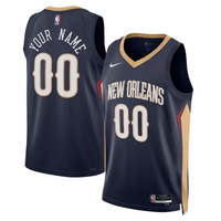 Men's New Orleans Pelicans Navy 2022/23 Swingman Custom Jersey1 - Icon Edition