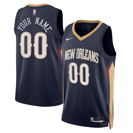 Men's New Orleans Pelicans Navy 2022/23 Swingman Custom Jersey1 - Icon Edition