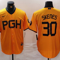 Men's Pittsburgh Pirates Paul Skenes #30 Gold City Connect Limited Player Jersey1