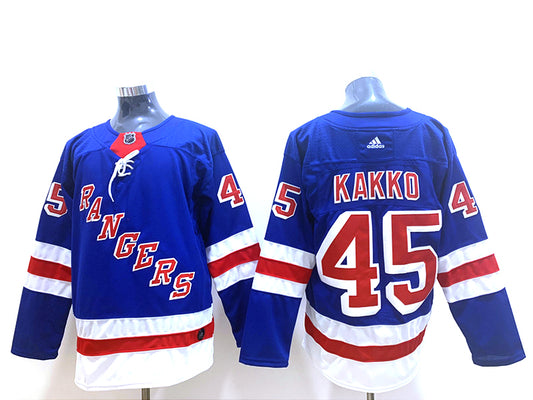 Men's New York Rangers Kaapo Kakko #45 Blue Player Jersey1