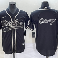 Men's Chicago White Sox Black Replica Game Jersey1 Joint Edition