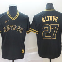 Men's Houston Astros Jose Altuve #27 Black Replica Player Jersey1