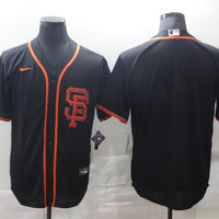 Men's San Francisco Giants Black Alternate Replica Blank Jersey1