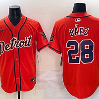Men's Detroit Tigers Javier Baez #28 Orange Limited Player Jersey