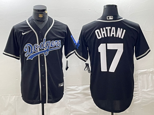 Men's Los Angeles Dodgers Joe Kelly #17 Black Replica Player Jersey1