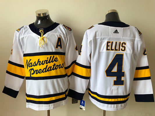 Men's Nashville Predators Ryan Ellis #4 White Breakaway Player Jersey1