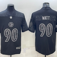Men's Pittsburgh Steelers T.J. Watt #90 Black Retired Player RFLCTV Limited Jersey1