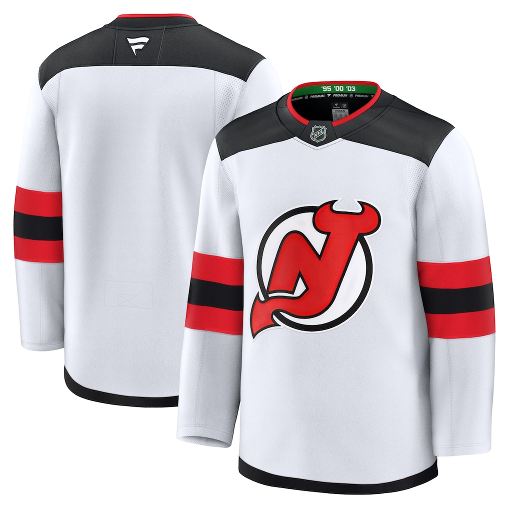 Men's New Jersey Devils Fanatics White Away Premium Blank Jersey
